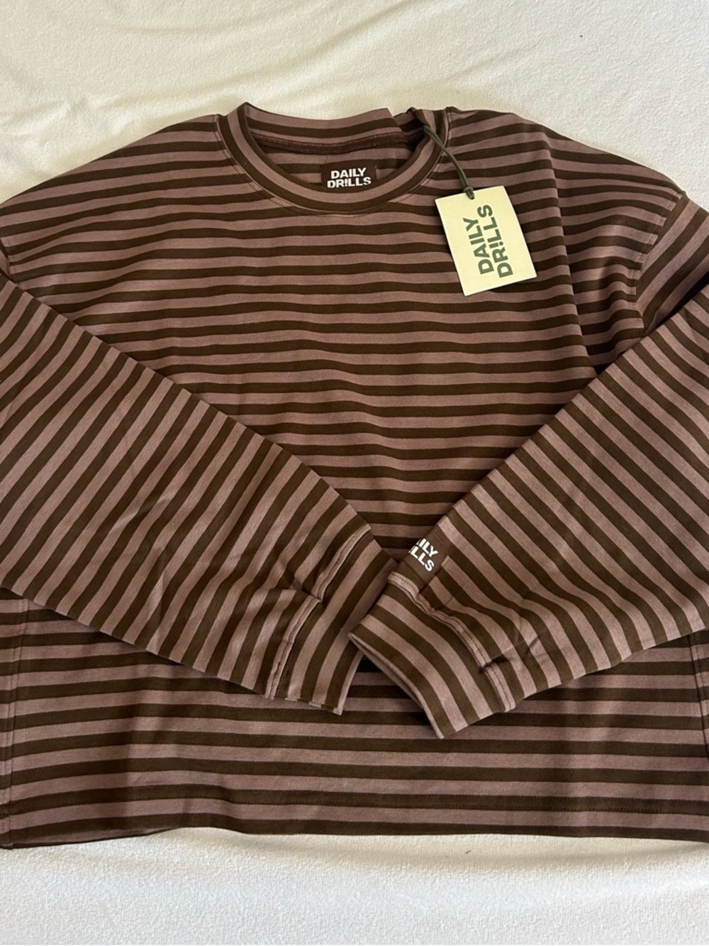 Daily Drills Brown & Tan Striped long sleeve Sweater